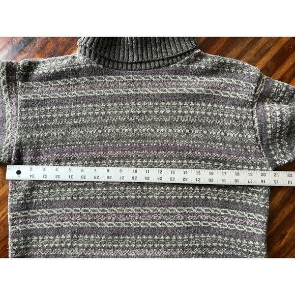 Vintage ALPS Fine Women's Apparel Sweater, Med, Warm, Purple/Green, Turtleneck - Picture 6 of 7